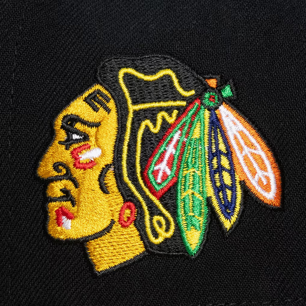 Chicago Blackhawks Black Head Coach Pro Crown Snapback Hat