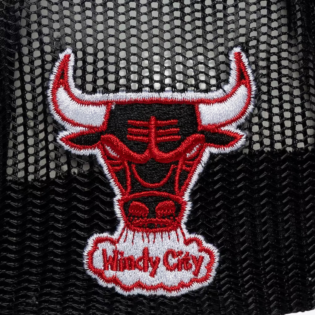 Chicago Bulls M&N x LRG Black Hardwood Classics Wild Art Trucker Adjustable Hat