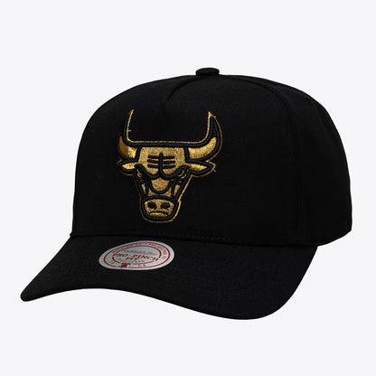 Chicago Bulls Black & Gold Pro Pinch Snapback Hat