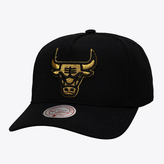 Chicago Bulls Black & Gold Pro Pinch Snapback Hat