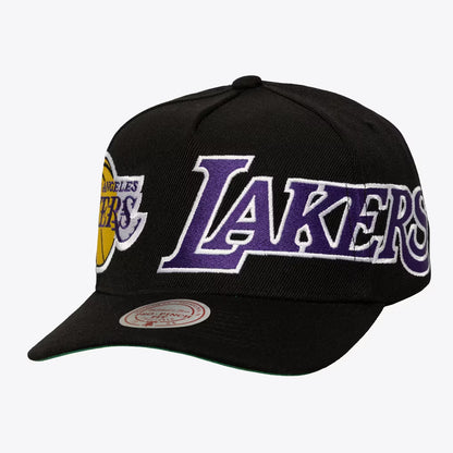 Los Angeles Lakers Black Busted Pro Pinch Snapback Hat