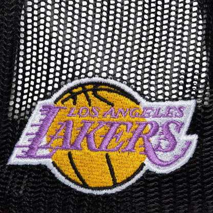 Los Angeles Lakers M&N x LRG Black Hardwood Classics Wild Art Trucker Adjustable Hat