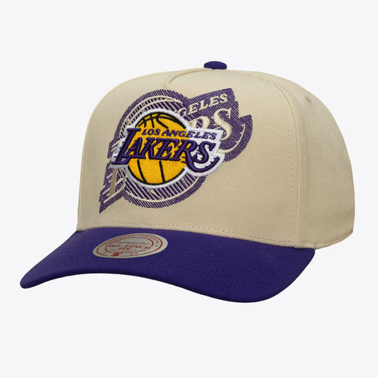 Los Angeles Lakers Cream/Purple Off Tilted Pro Pinch Snapback Hat