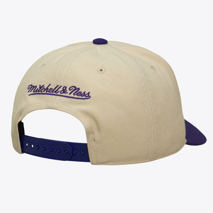 Los Angeles Lakers Cream/Purple Off Tilted Pro Pinch Snapback Hat