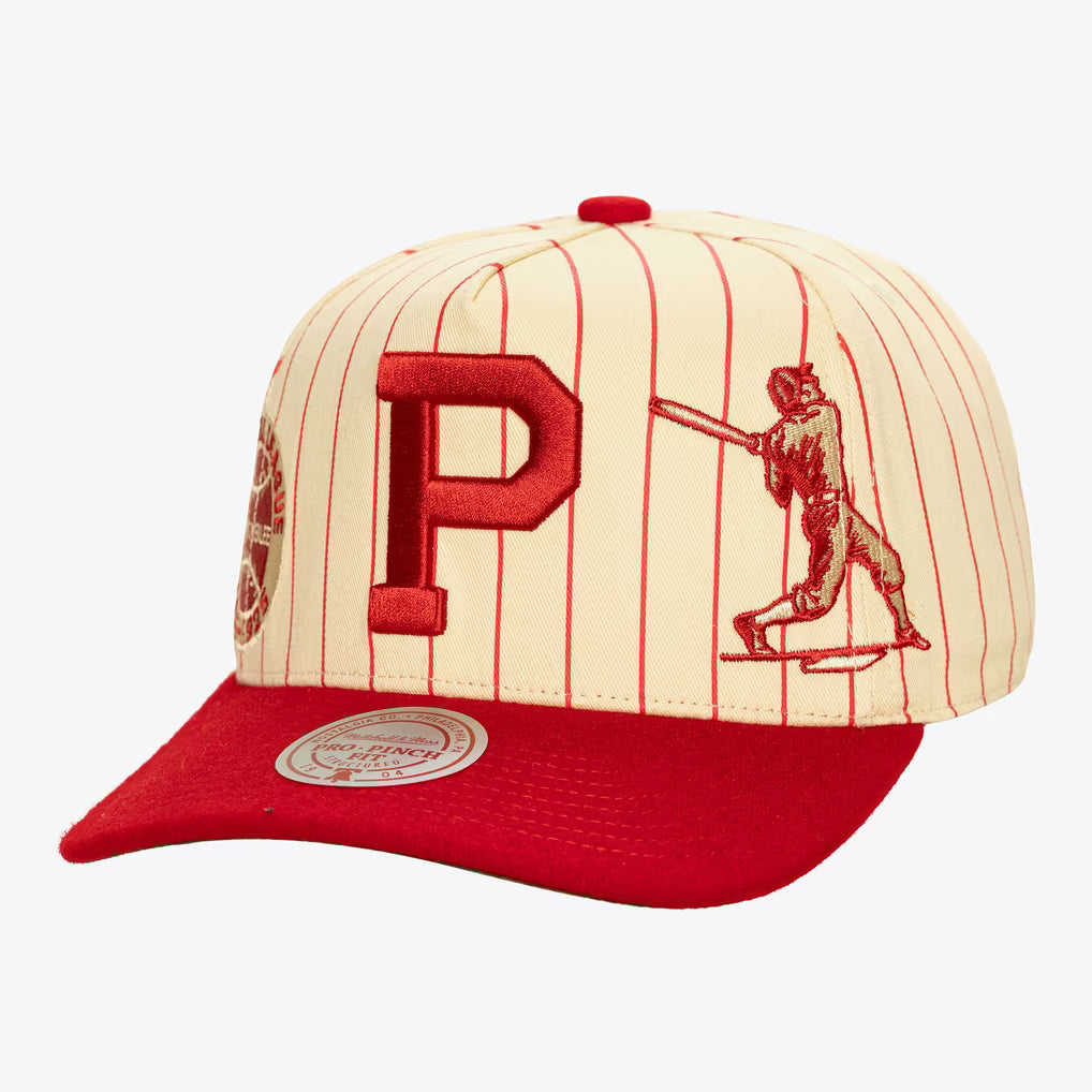 Philadelphia Phillies Cream/Red Cooperstown Golden Era Stripe Pro Pinch Snapback Hat