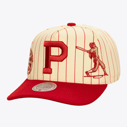 Philadelphia Phillies Cream/Red Cooperstown Golden Era Stripe Pro Pinch Snapback Hat