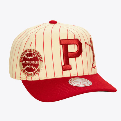 Philadelphia Phillies Cream/Red Cooperstown Golden Era Stripe Pro Pinch Snapback Hat